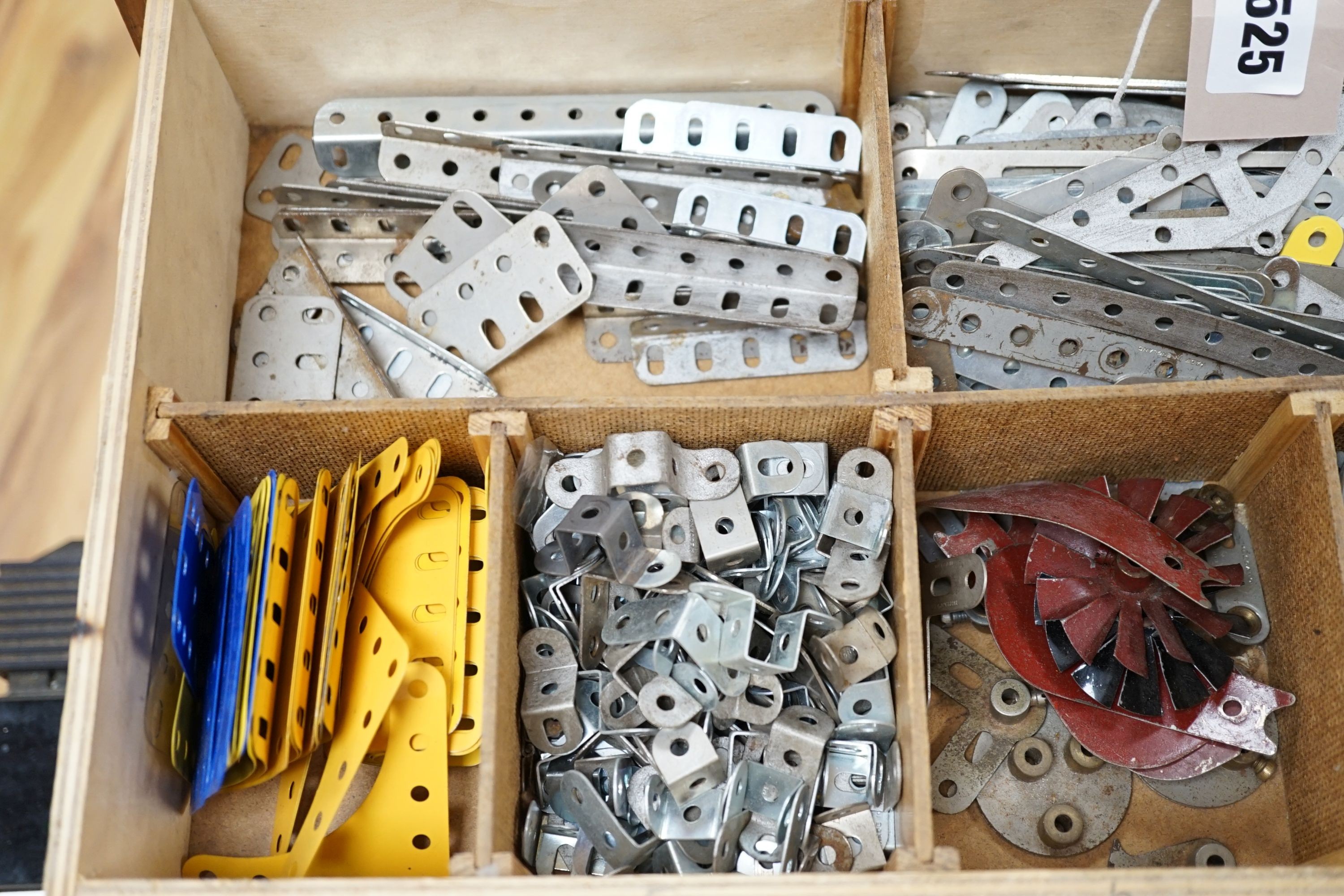 A large quantity of post-war Meccano, housed in a five drawer chest, 53cm wide